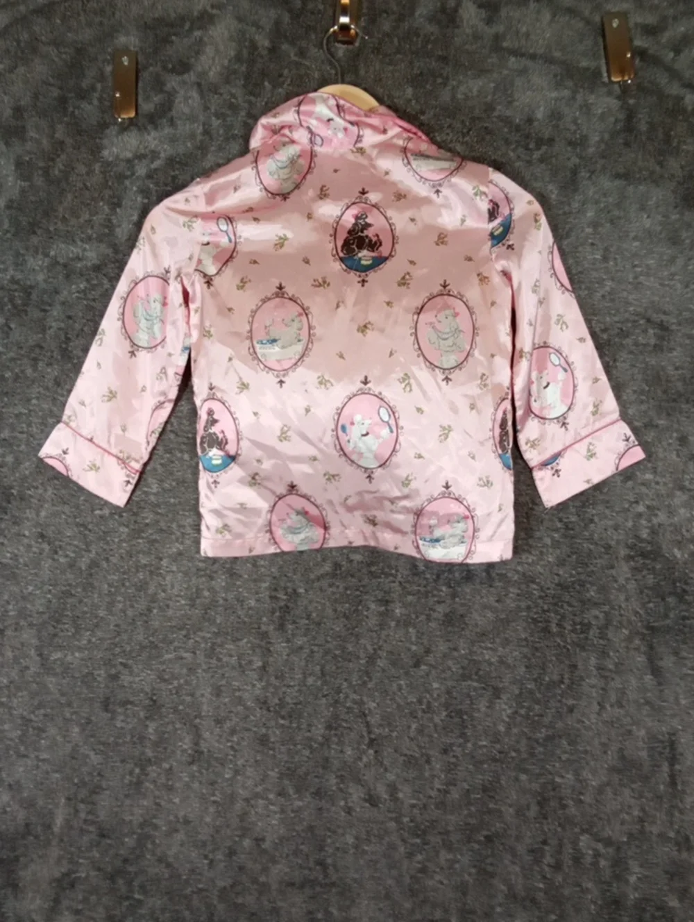 Nick & Nora Sleepwear Top Only Poodles Print Art To Wear Girls Xs Comfy